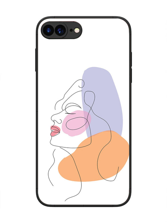 iPhone 8 Plus Line Art Girl Face