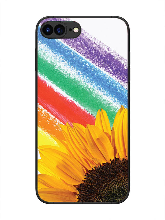 iPhone 8 Plus Sunflower on Colourful Lines