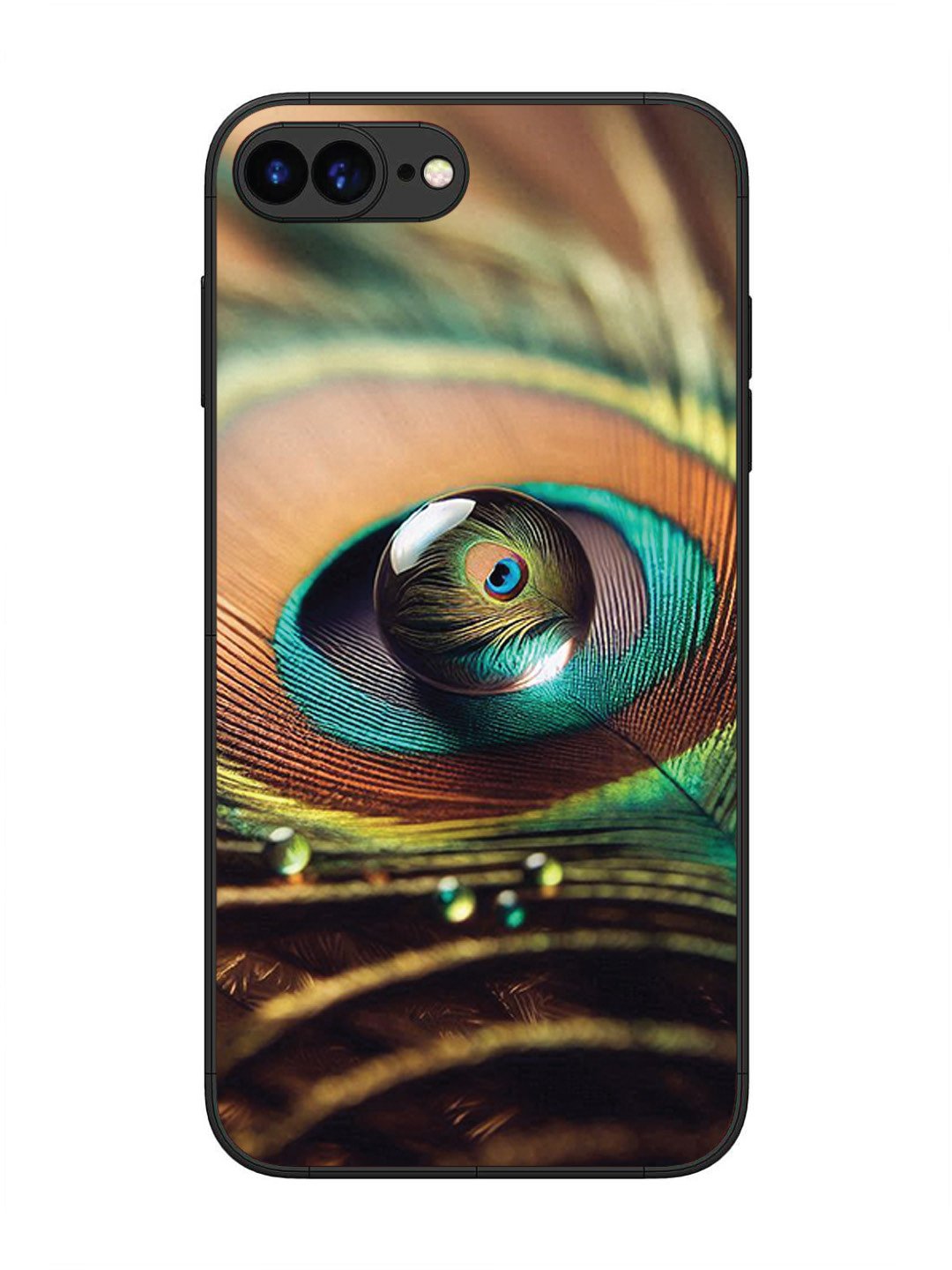iPhone 8 Plus Water Drop On Peacock Feather