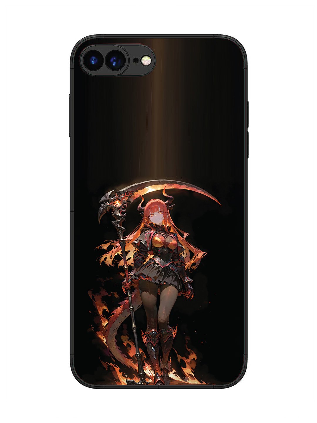 iPhone 8 Plus anime-girl-sycthe-red-hair-horn