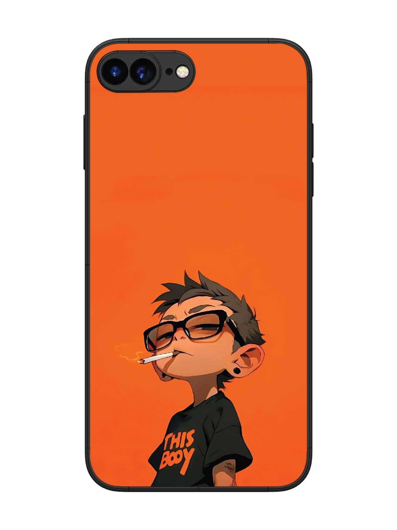 iPhone 8 Plus Vibrant Orange Attitude Cartoon