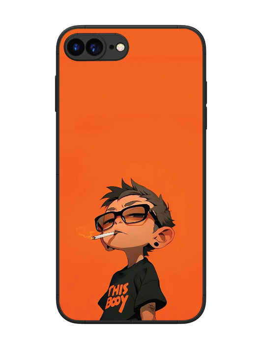 iPhone 8 Plus Vibrant Orange Attitude Cartoon