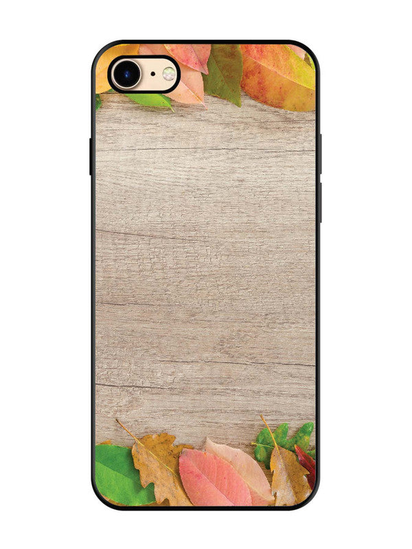 iPhone 8 Autumn Leafs On Wooden Table