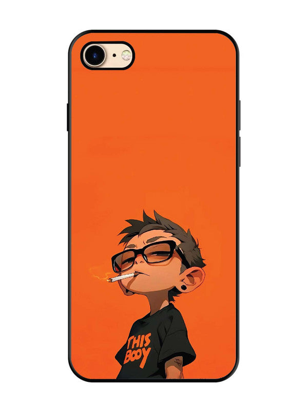 iPhone 8 Vibrant Orange Attitude Cartoon