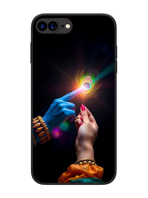 iPhone 8 Plus | 2D Metal | Radha Krishna touching feather | IP-8Pl-454