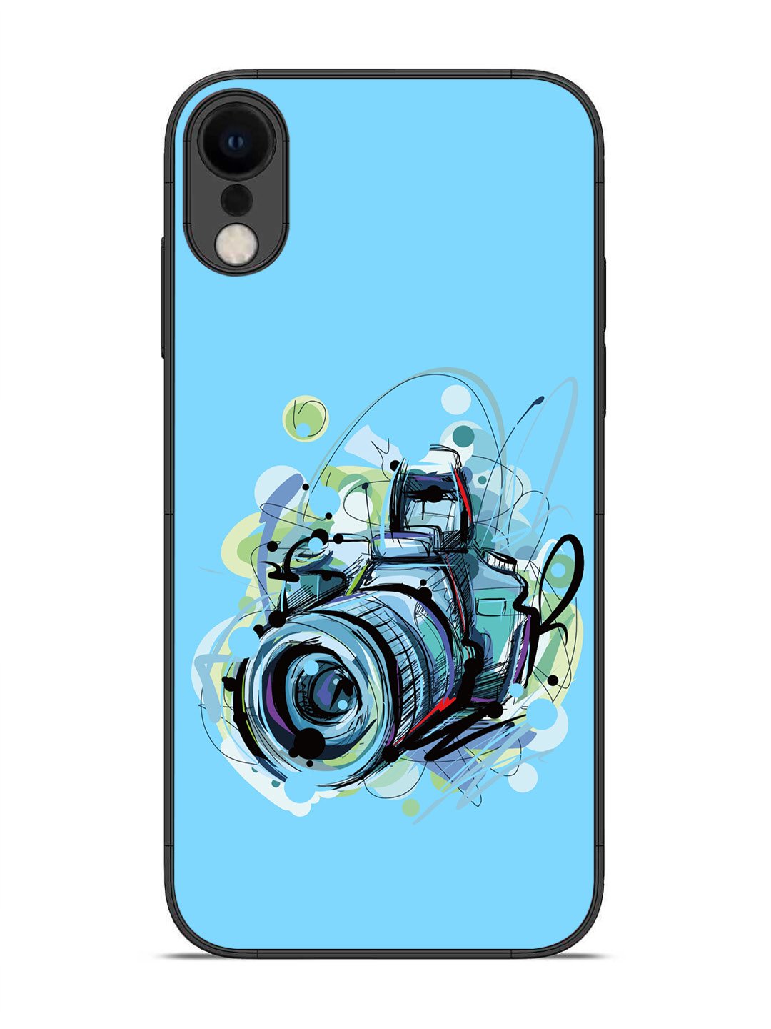 iPhone XR Camera Blue Background