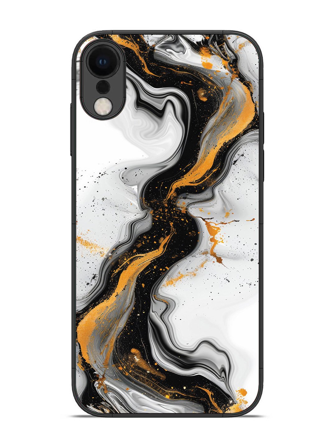 iPhone XR Black And Golden Marble Essence