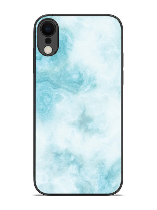 iPhone X Light Blue with White Ocean Marble