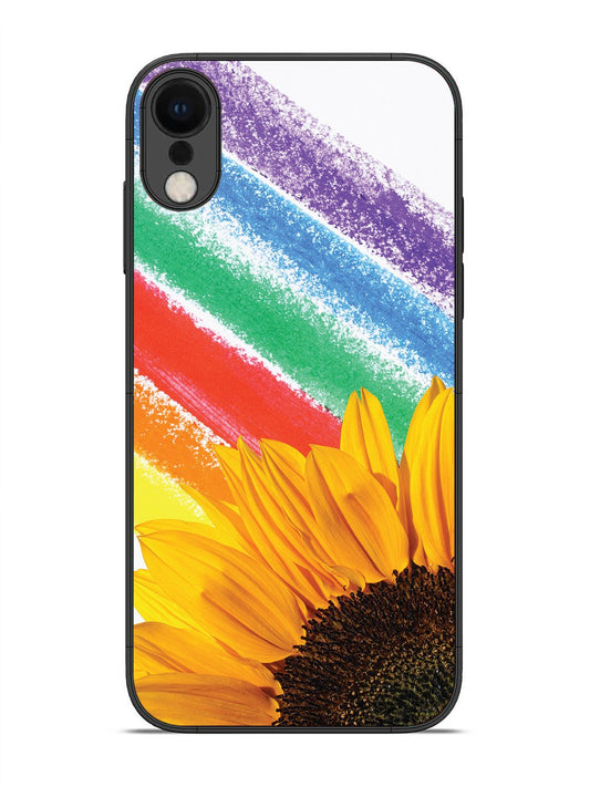 iPhone XR Sunflower on Colourful Lines