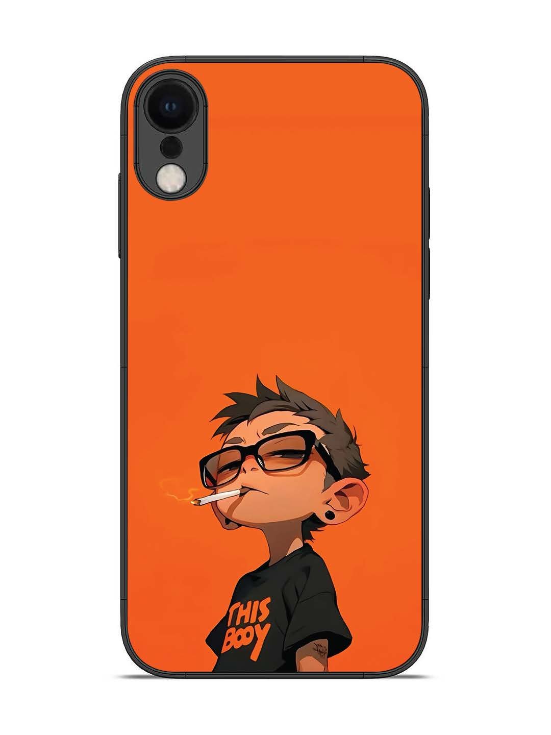 iPhone XR Vibrant Orange Attitude Cartoon
