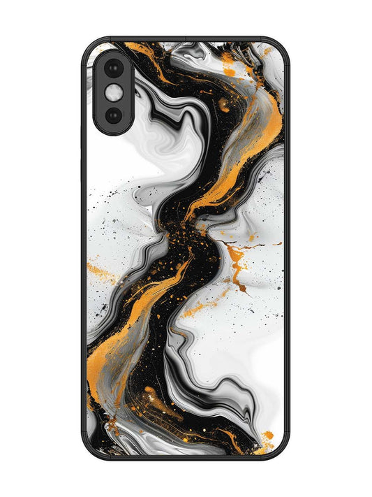 iPhone XS Max Black And Golden Marble Essence