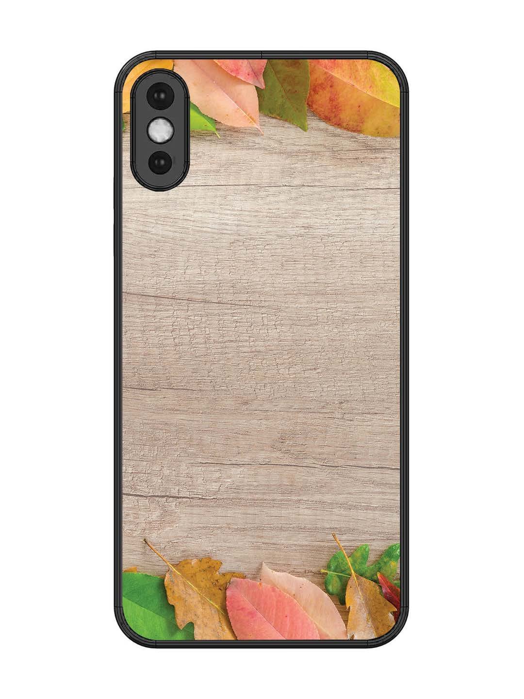 iPhone XS Max Autumn Leafs On Wooden Table