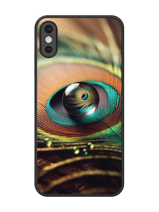 iPhone XS Max Water Drop On Peacock Feather
