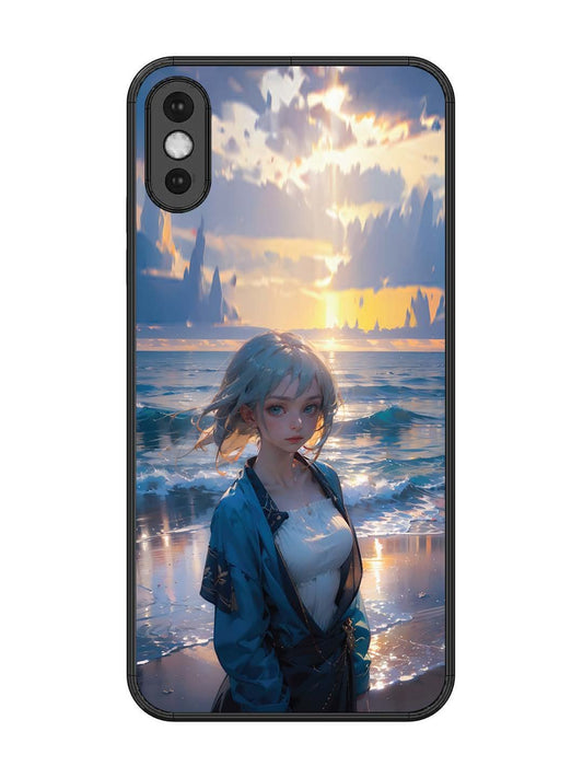 iPhone XS Max Anime Girl Beach Ocean Waves