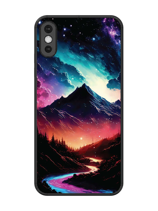 iPhone XS Max mountain-valley-Colorful-cloud-at-night