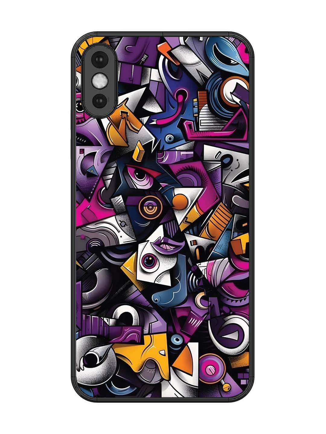 iPhone XS Max Abstract Geometric Graffiti Chaos