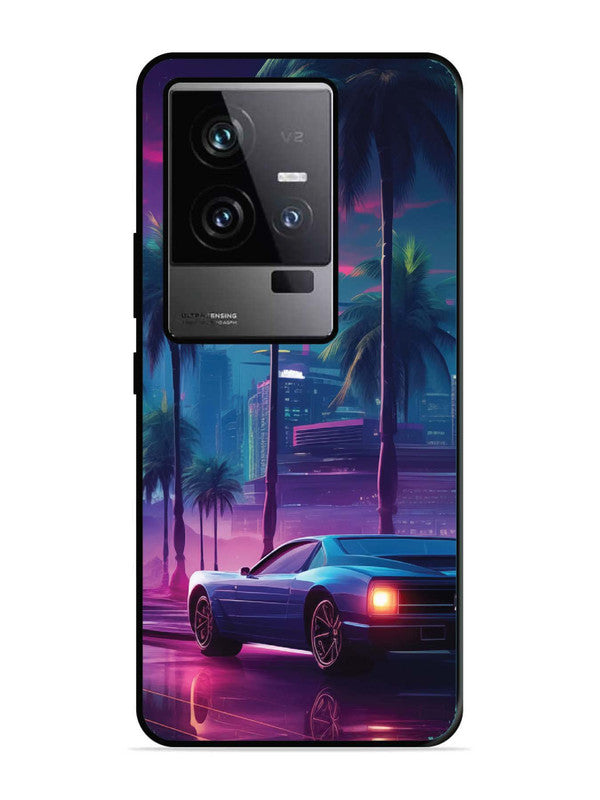 iQoo 11 5G sunset-sports-car-city-palm-trees