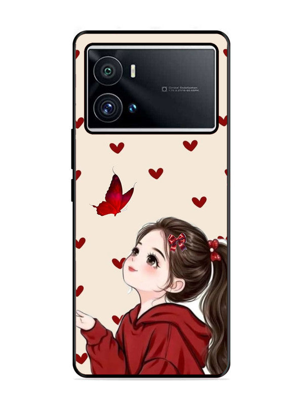 iQoo 9 Pro Beautiful girl with red butterfly