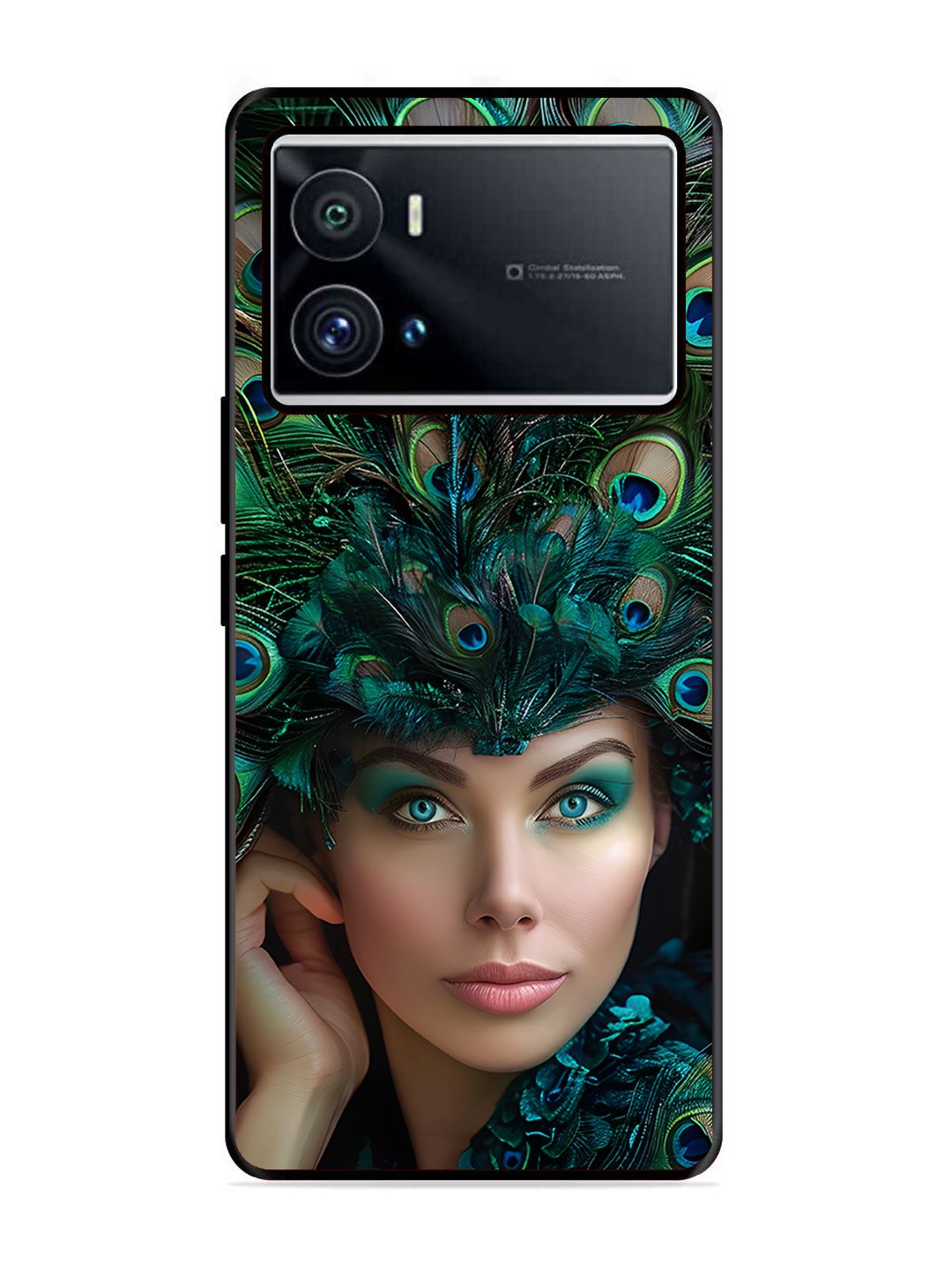 Iqoo 9 Pro Girl with peacock feather Crown