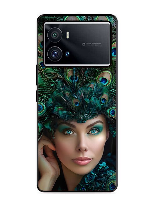 Iqoo 9 Pro Girl with peacock feather Crown