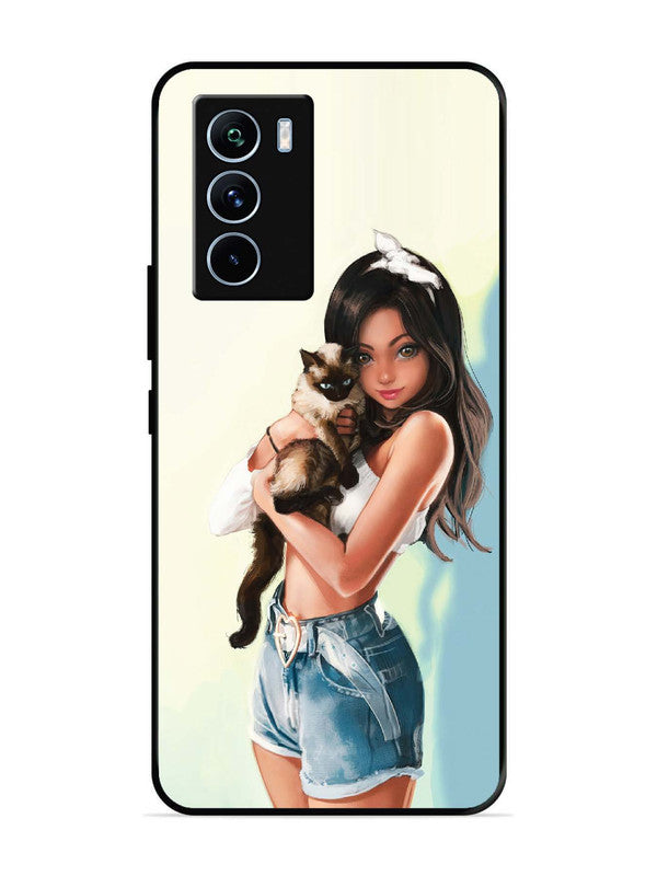 iQoo 9 SE Cute Girl with Cat