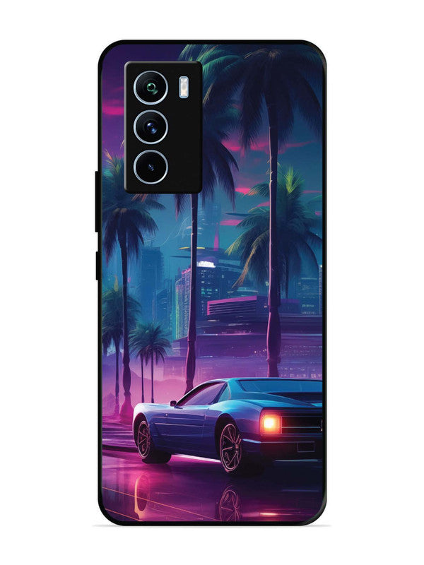 iQoo 9 SE sunset-sports-car-city-palm-trees