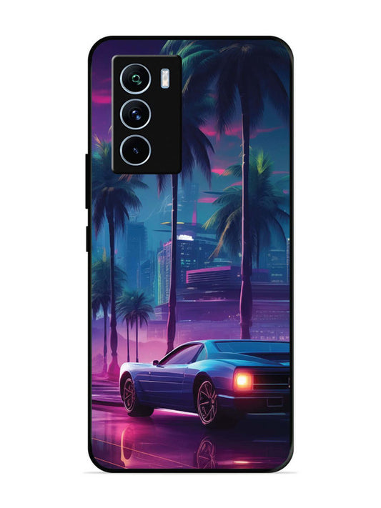 iQoo 9 SE sunset-sports-car-city-palm-trees