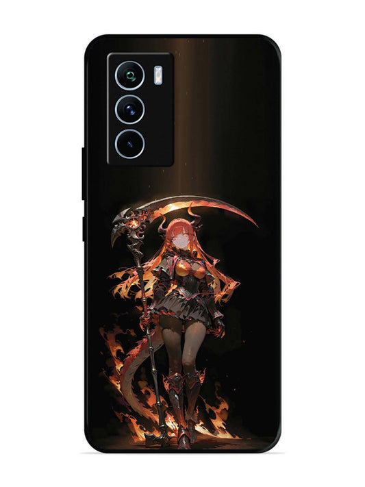 iQoo 9 SE anime-girl-sycthe-red-hair-horn
