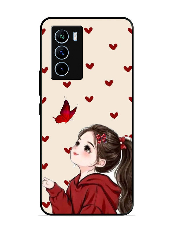 iQoo 9 SE Beautiful girl with red butterfly