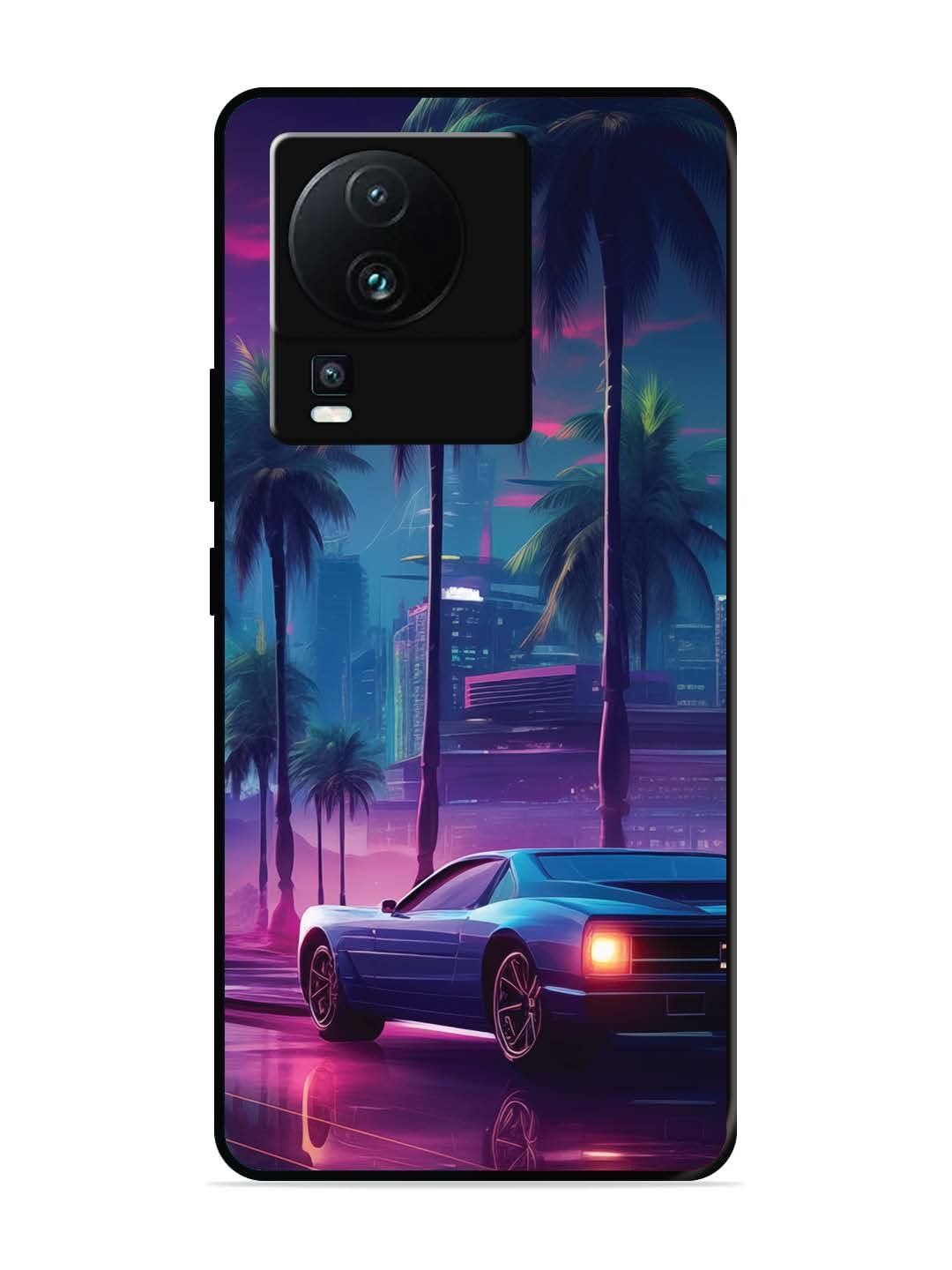 Iqoo Neo 7 5G sunset-sports-car-city-palm-trees