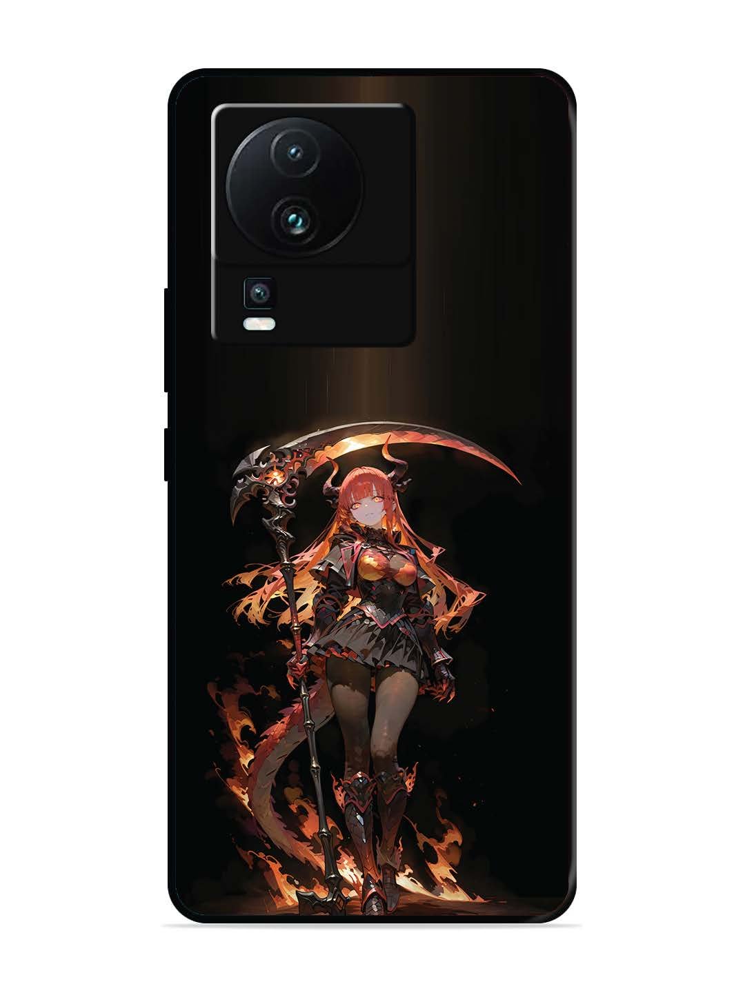 Iqoo Neo 7 5G anime-girl-sycthe-red-hair-horn