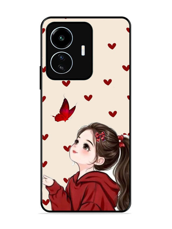 iQoo Z6 Lite Beautiful girl with red butterfly