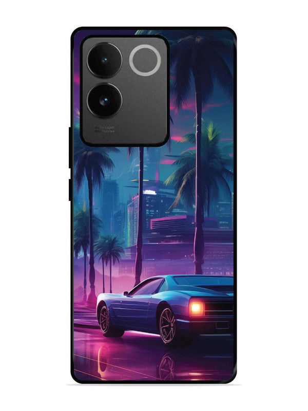 iQoo Z7 Pro 5G sunset-sports-car-city-palm-trees