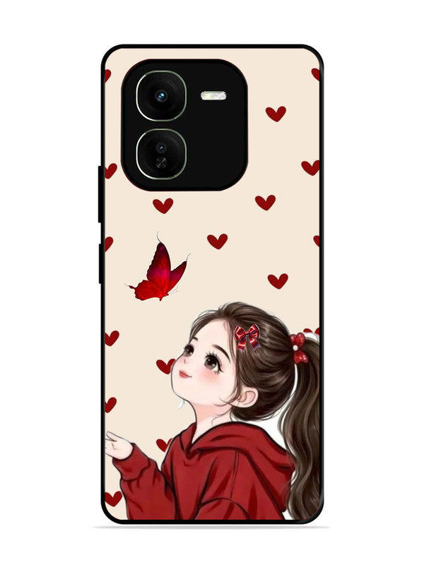 iQoo Z9x 5G | 2D Metal | Beautiful girl with red butterfly | IQ-Z9x-435