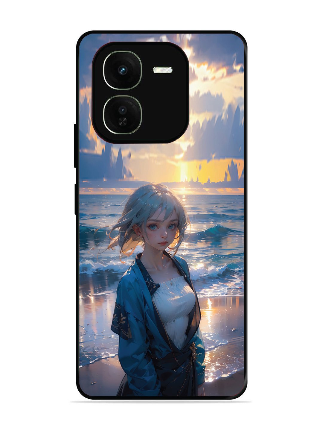 iqoo z9x 5g Anime Girl Beach Ocean Waves