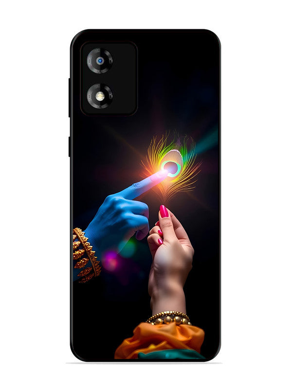 Motorola Moto E13 | 2D Metal | Radha Krishna touching feather | MO-E13-454