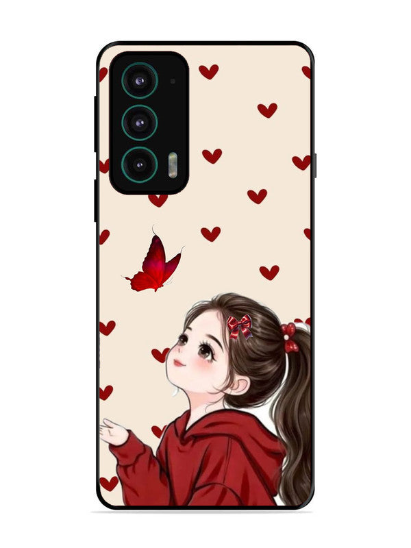 Motorola Edge 20 | 2D Metal | Beautiful girl with red butterfly | MO-E20-435