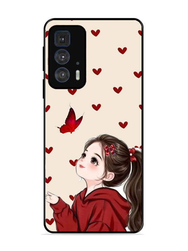 Motorola Edge 20 Pro | 2D Metal | Beautiful girl with red butterfly | MO-E20P-435