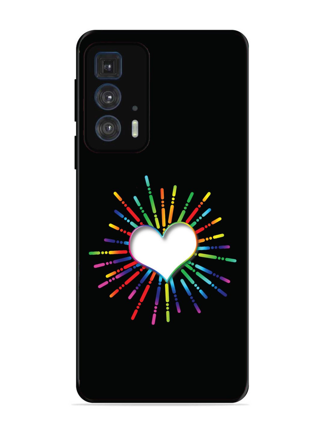 Motorola Moto Edge 20 Pro Colourful Heart on Black