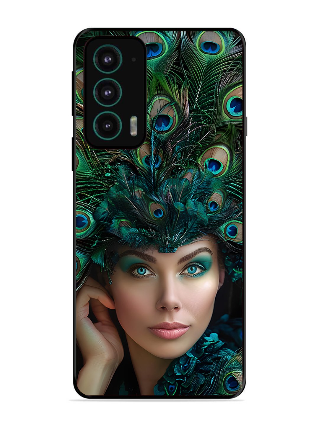 Motorola Moto Edge 20 Girl with peacock feather Crown