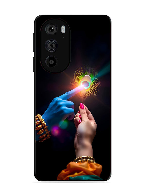 Motorola Edge 30 Pro | 2D Metal | Radha Krishna touching feather | MO-E30P-454