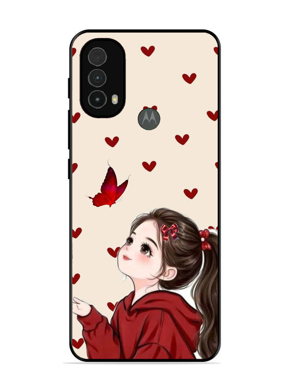 Motorola Moto E40 Beautiful girl with red butterfly