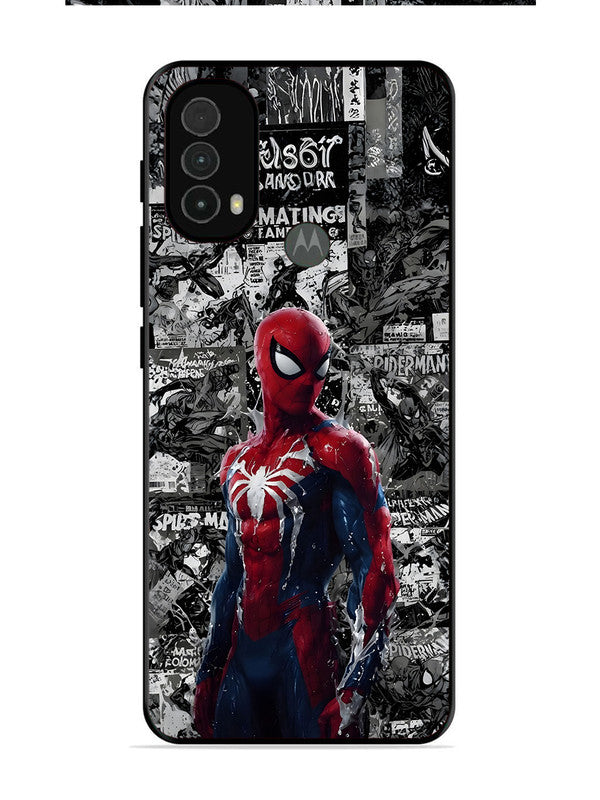 Motorola Moto E40 Spiderman Highlighted on News Paper