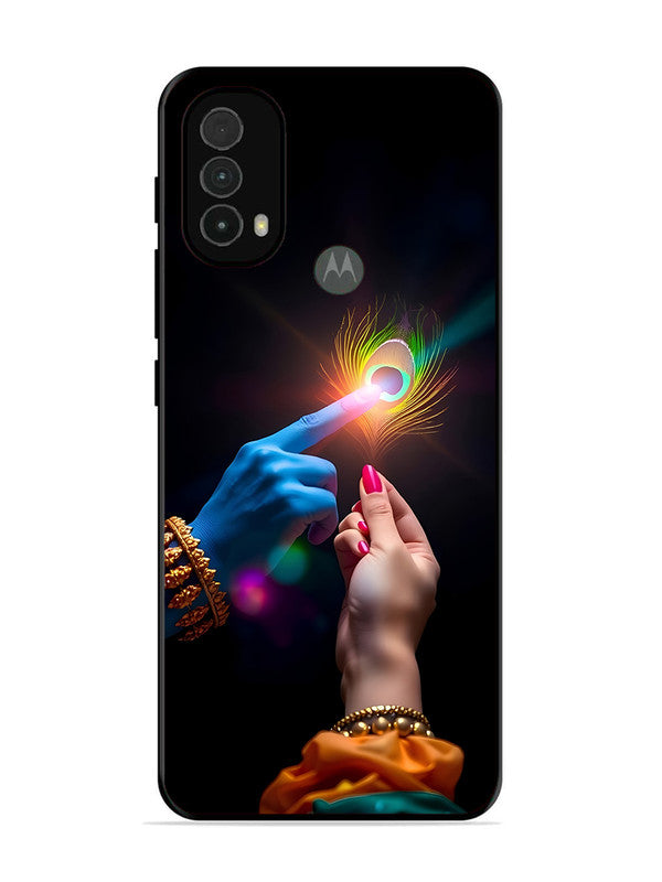 Motorola Moto E40 | 2D Metal | Radha Krishna touching feather | MO-E40-454