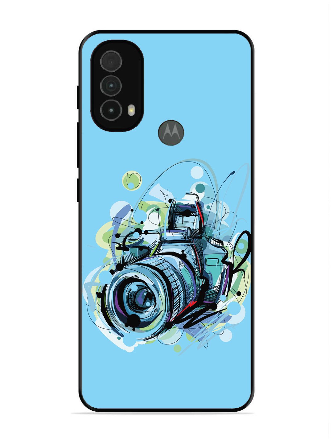 Motorola Moto E40 Camera Blue Background