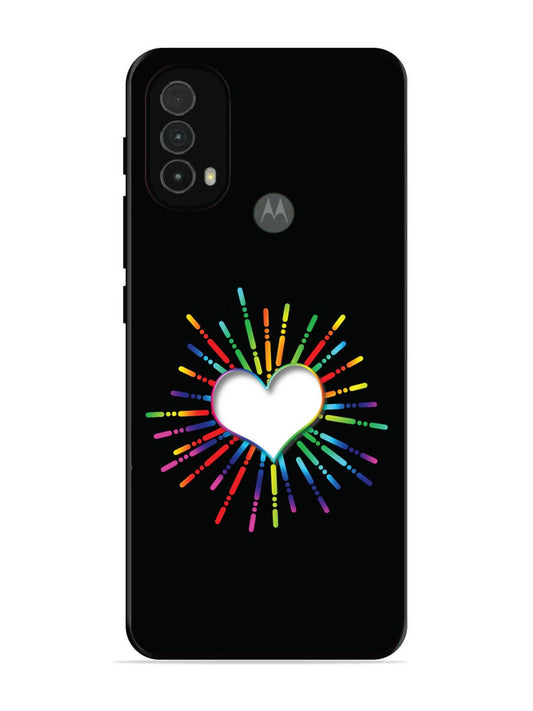 Motorola Moto E40 Colourful Heart on Black