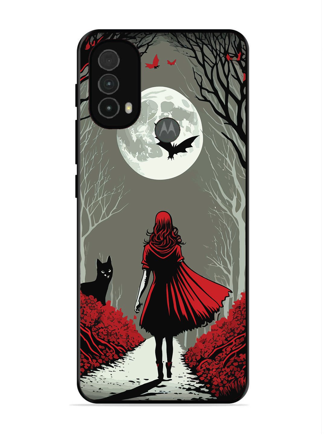 Motorola Moto E40 Scarlet Girl in Red Forest