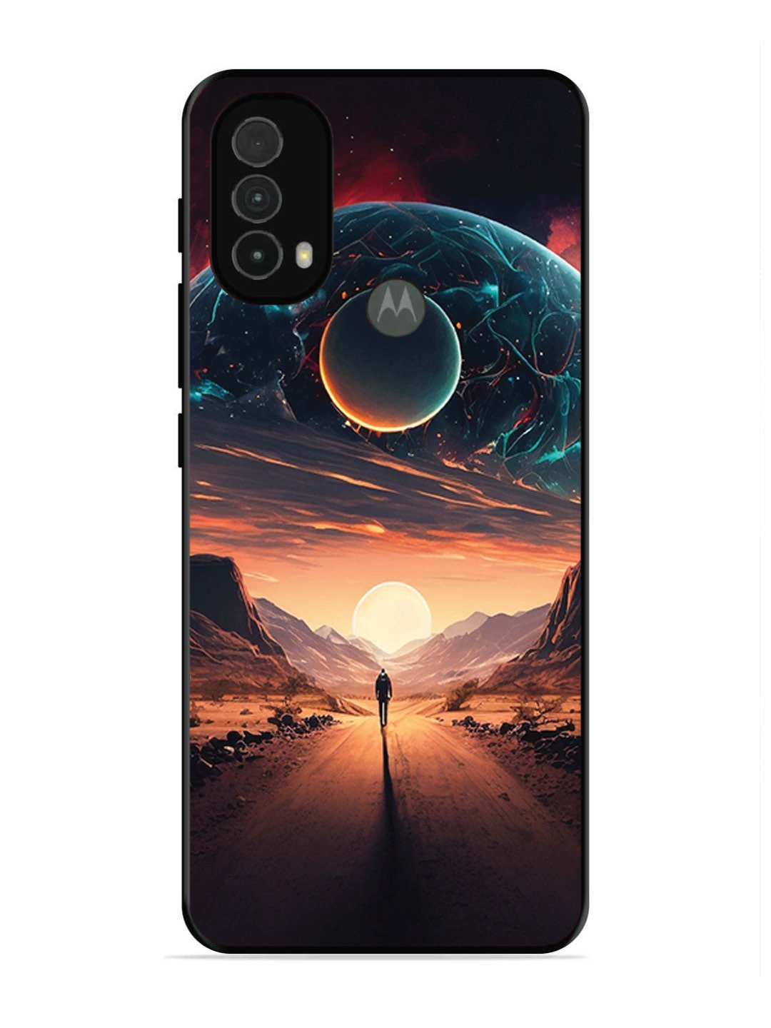 Motorola Moto E40 Sunset with space scene