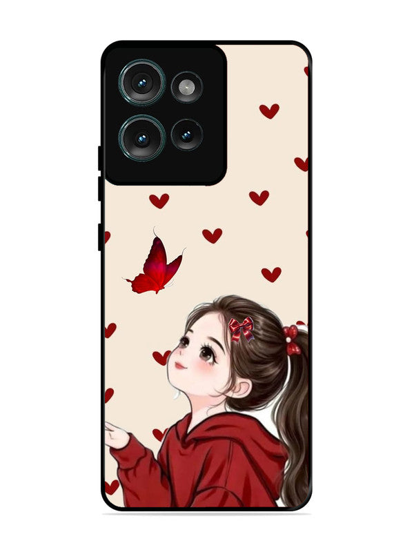 Motorola Edge 50 Beautiful girl with red butterfly