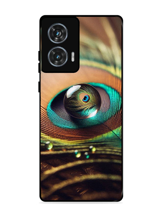Motorola Moto G85 Water Drop On Peacock Feather